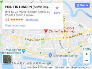 Print In London map