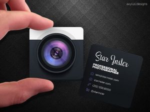 Photographer Die cut business cards