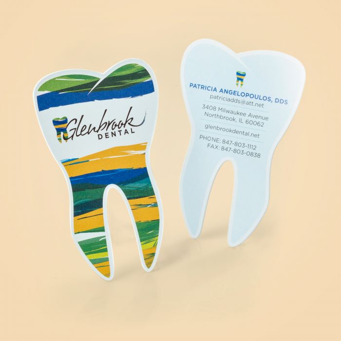 tooth shape die cut business cards