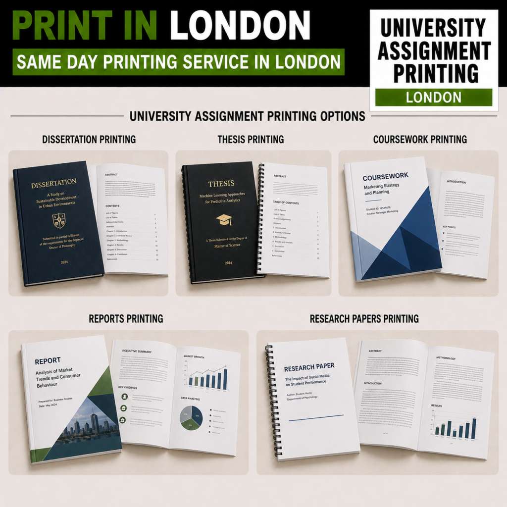 University assignment printing London